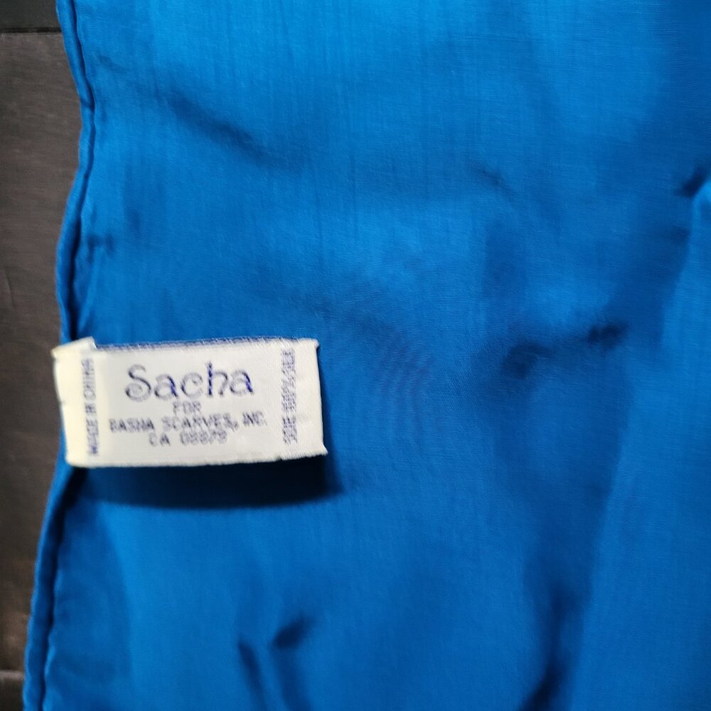 Blue Silk Scarf - Picture 2 of 2